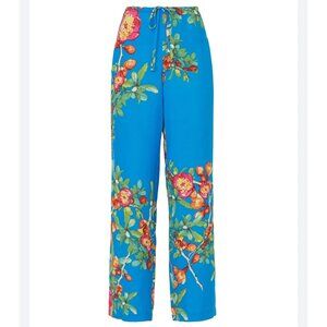 Natori Blue Floral Silky Cypress Pajama Pants Size Small